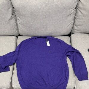Polo Ralph Lauren Men's Vibrant Purple Wool Crewneck Sweater
